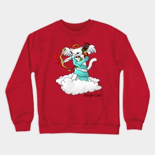 Valentine's Day Snow White Cupid Cat Crewneck Sweatshirt